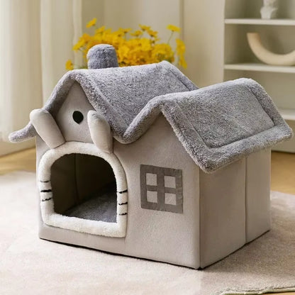 Foldable Dog House Kennel Bed Mat for Small Medium Dogs Cats Winter Warm Cat Bed Nest Pet Products Basket Pets Puppy Cave Sofa